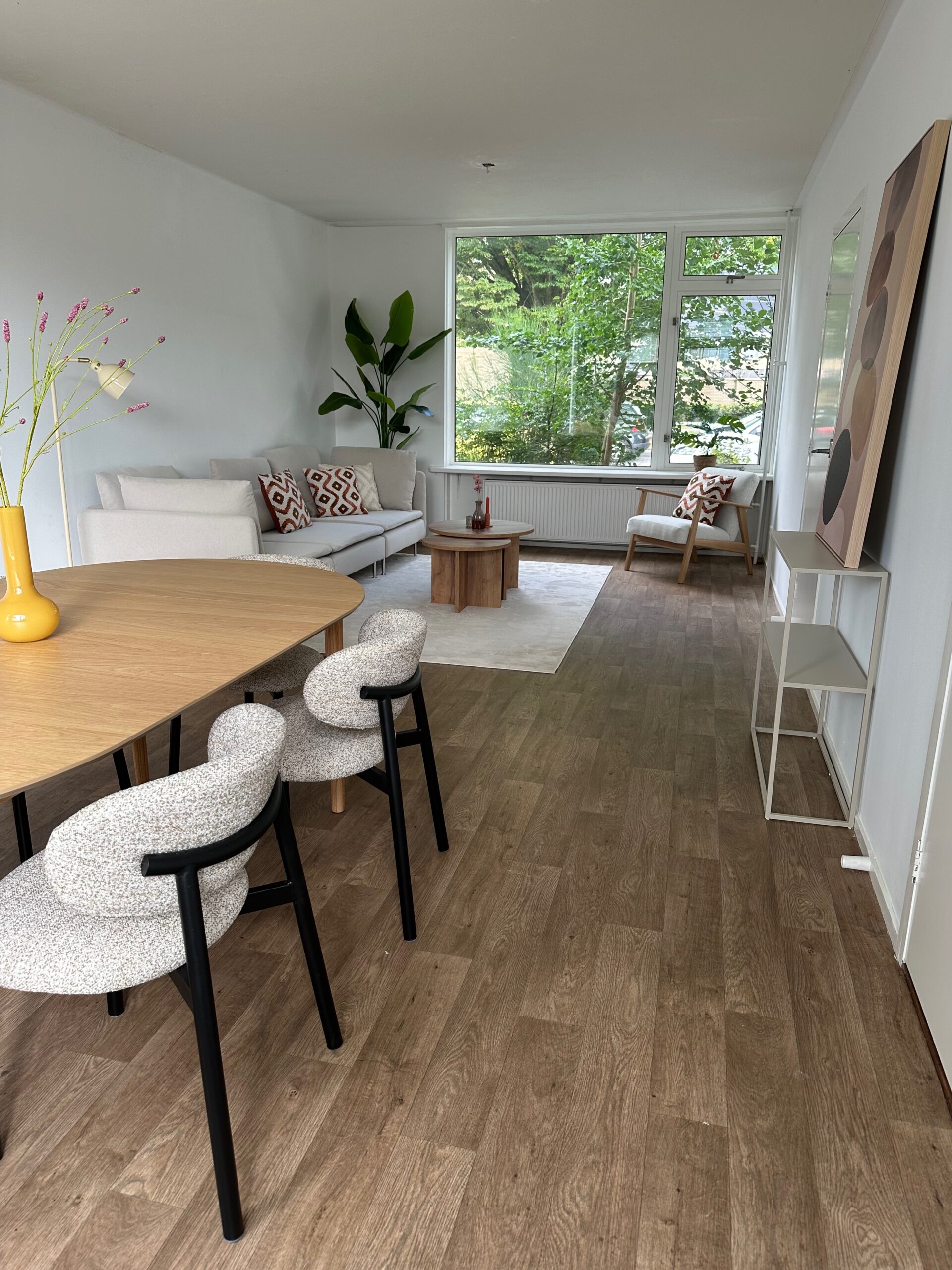 De woonkamer na de styling